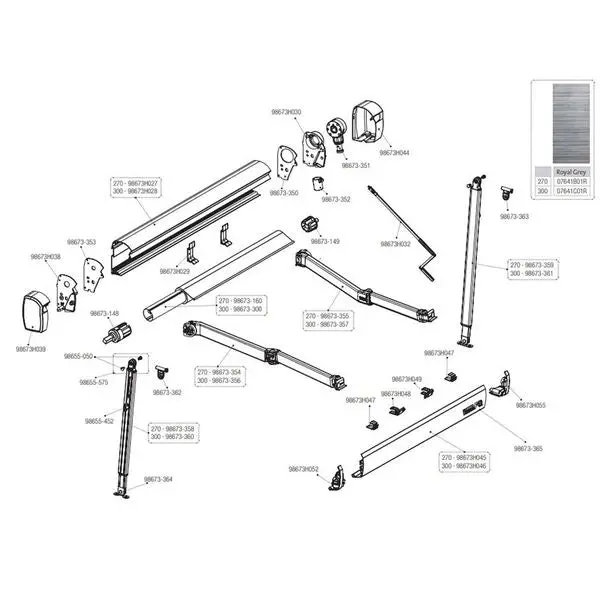 Fiamma Lead Bar Support Bracket For F43 Awnings – Model 98673H049 1