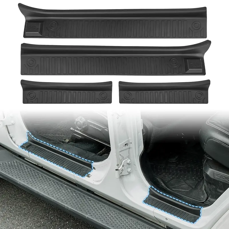 Full-Coverage Tpu Door Sill Guards For Jeep Wrangler Jl/Jlu 4-Door (2018–2026) 1
