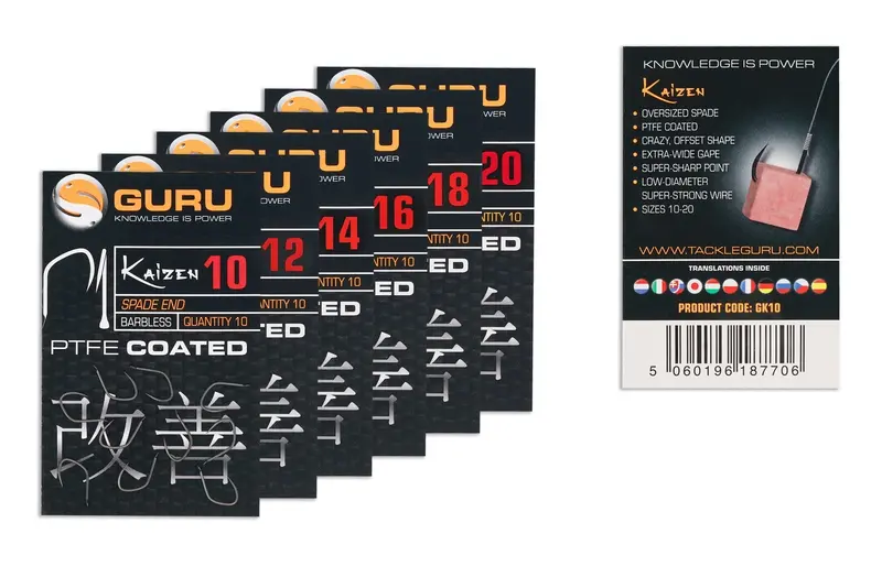 Guru Kaizen Barbless Hook Range – Ultra-Sharp, Low-Visibility Designs, Free Post 1