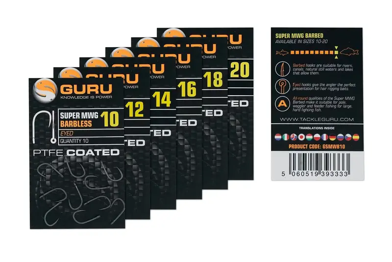 Guru Super Mwg Barbless Eyed Fishing Hooks – From £3.15, Free Uk Delivery 1