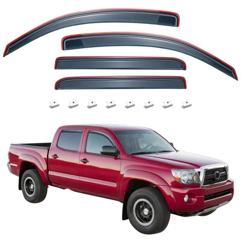 In-Channel Rain Deflectors For Toyota Tacoma Double Cab (2005–2015) 1
