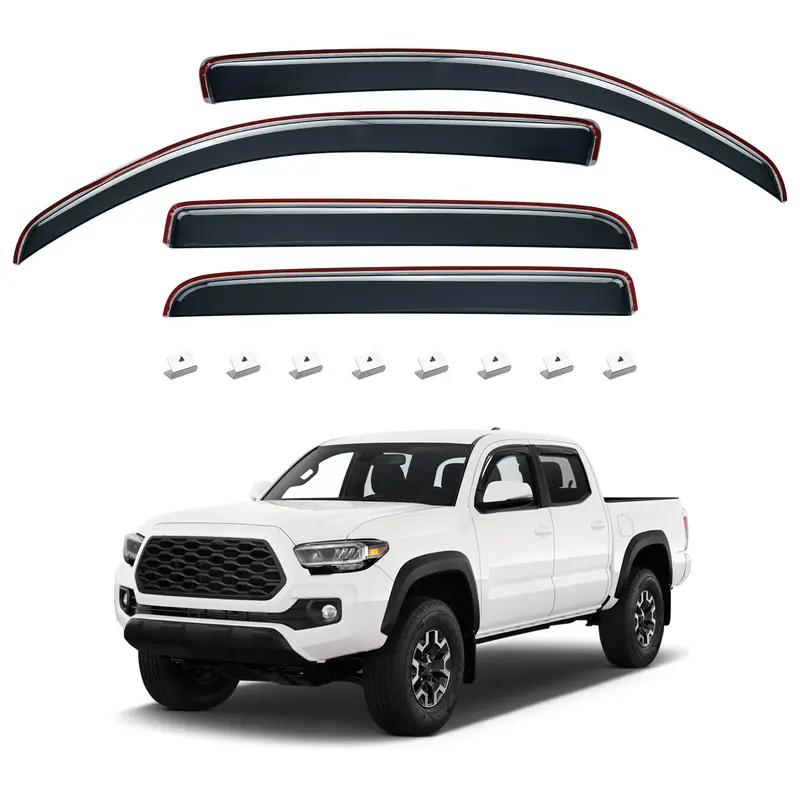 In-Channel Rain Guards For Toyota Tacoma Double Cab (2016–2023) – Low-Profile Window Deflectors 1