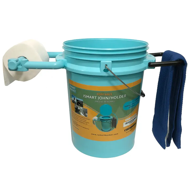 Ismart John Toilet Accessory Holder – Portable Bucket Toilet With Integrated Tp Holder 1