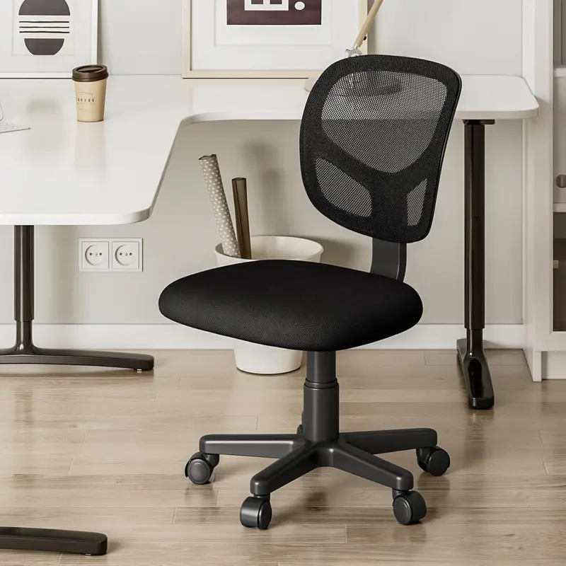 Joolihome Breathable Mesh Armless Office Chair – Height Adjustable 1