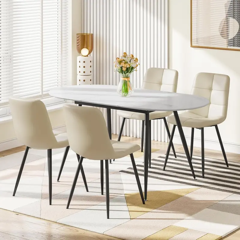 Joolihome Expandable Dining Set – Extendable Table + 4 Or 6 Chairs 1