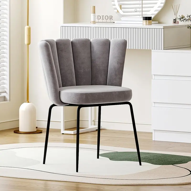 Joolihome Velvet Upholstered Tub-Style Vanity Chair 1
