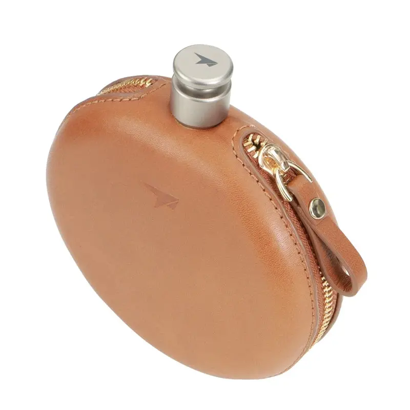 Keith Titanium Round Hip Flask – Sleek Portable Alcohol Carrier 1