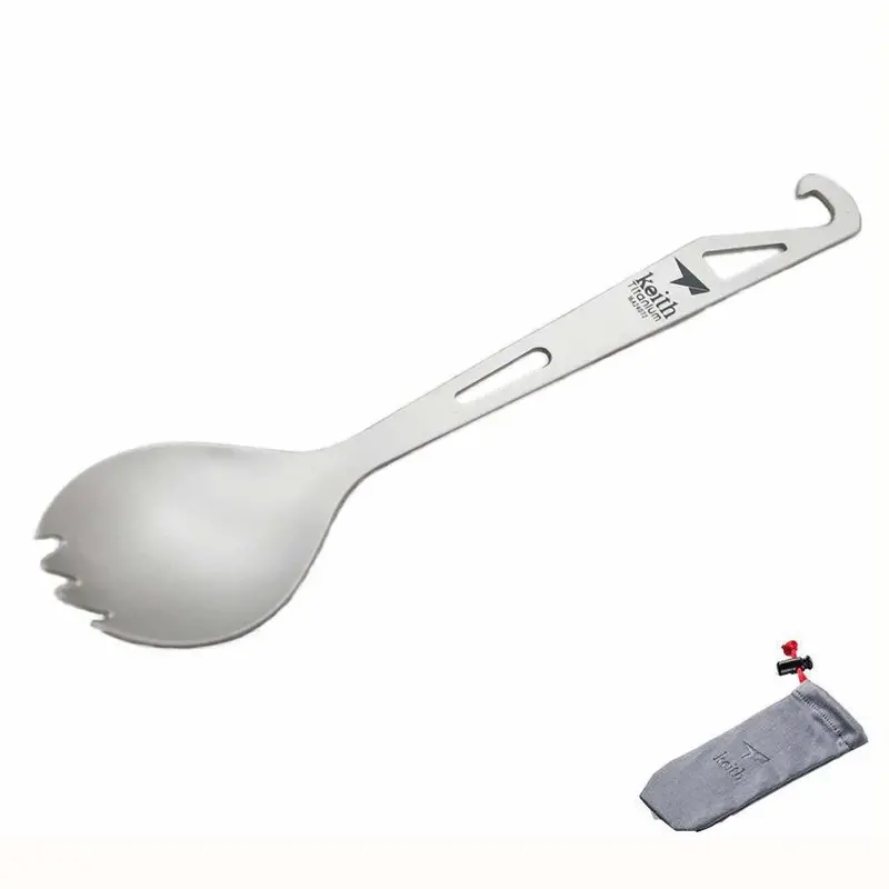 Keith Titanium Spork With Integrated Bottle Opener – Ultralight Utensil 1