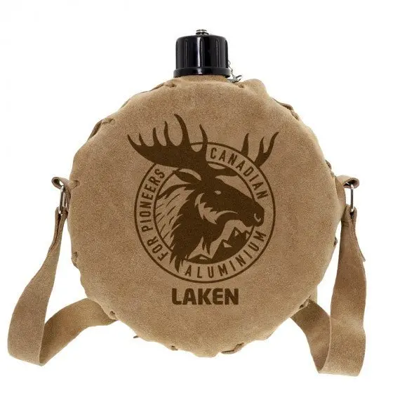 Laken Aluminium Canteen With Genuine Leather Sleeve – 1-Litre Capacity 1