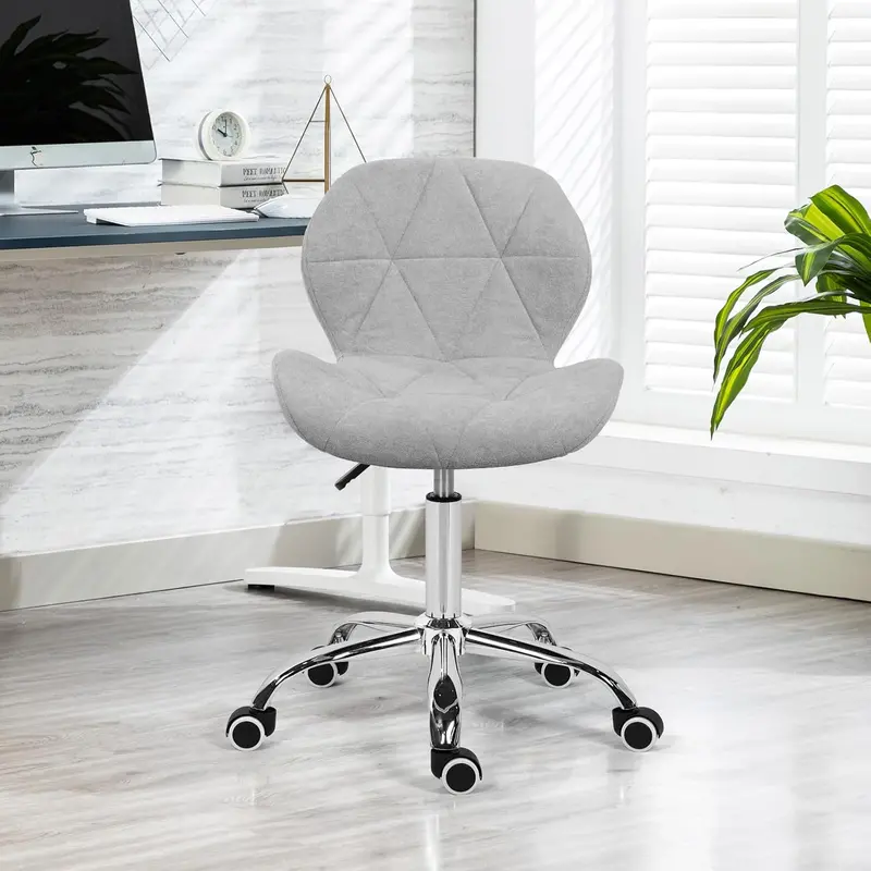 Lambswool-Style Swivel Office Chair – Soft-Touch Executive Work Chair 1