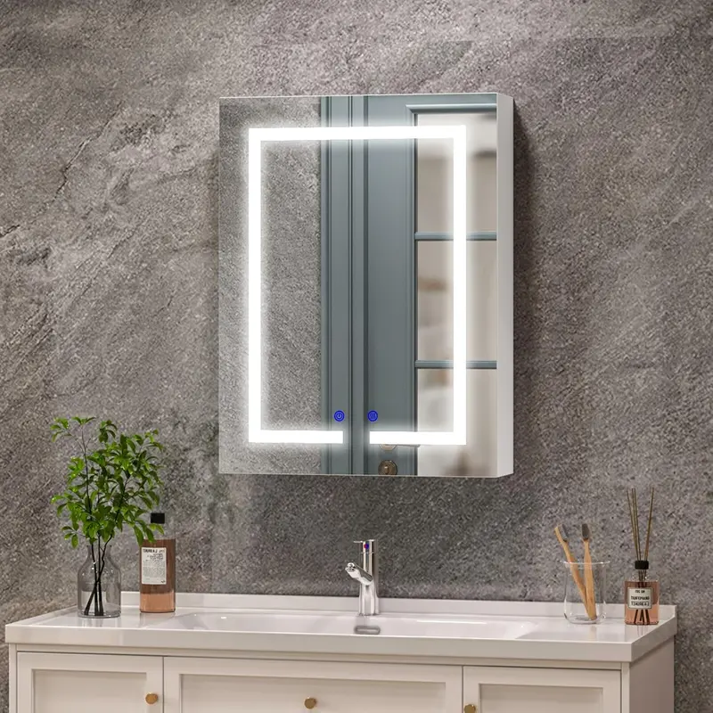 Led-Lit Wall-Mounted Bathroom Mirror Cabinet – Modern Design 1