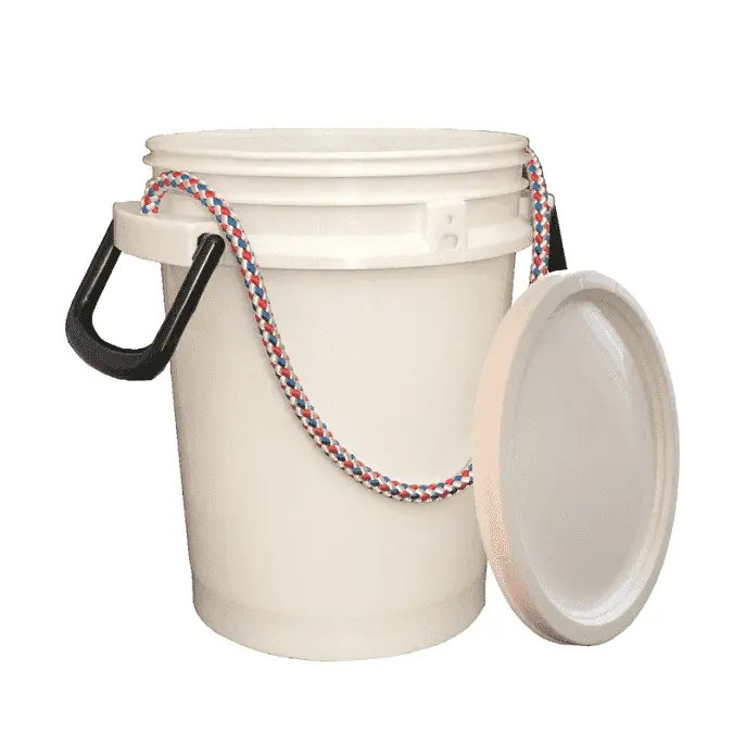 Lee Fisher Ismart 5-Gallon Smart Bucket – Rope Handle, Secure Lid, White 1