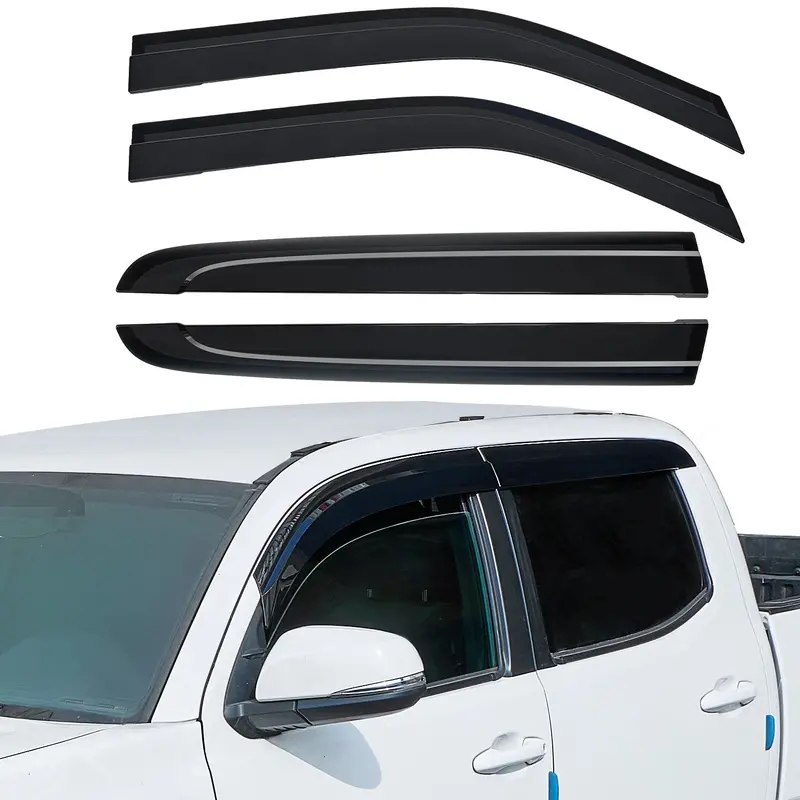 Low-Profile Rain Guards For Toyota Tacoma Double Cab (2016–2023) – In-Channel Window Deflectors 1