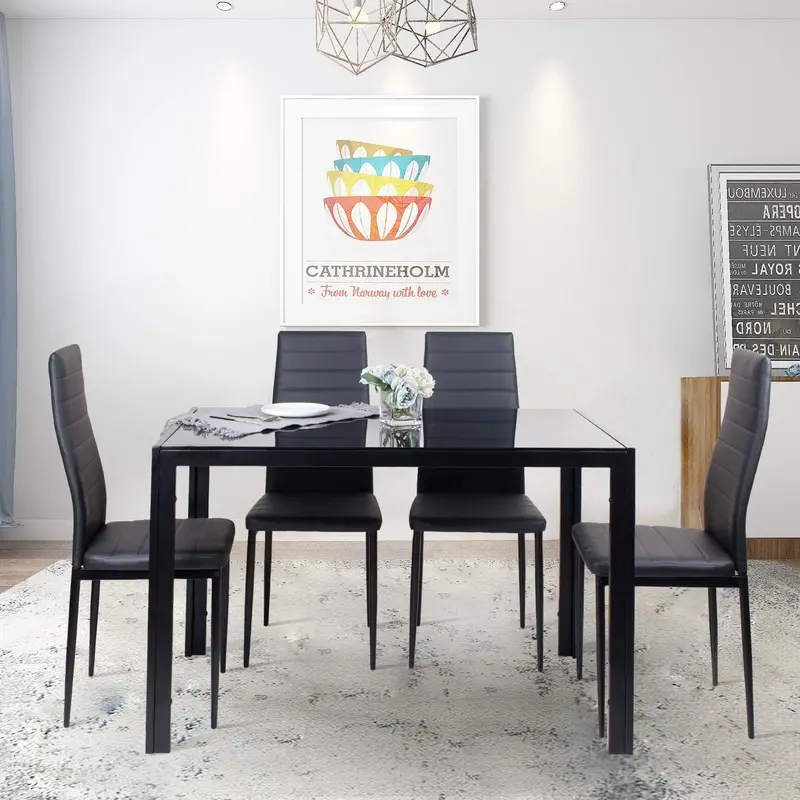 Modern Faux Leather Dining Chair Set – Coordinated Contemporary Seating Ensemble 1