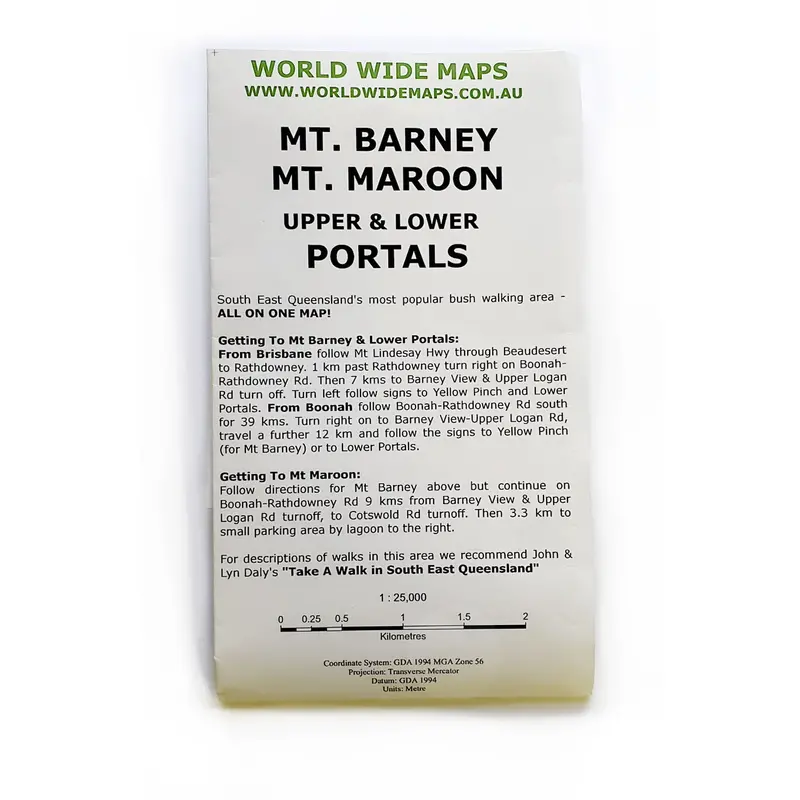 Mount Barney And Mount Maroon Topographic Map With Lower And Upper Portal Trails 1