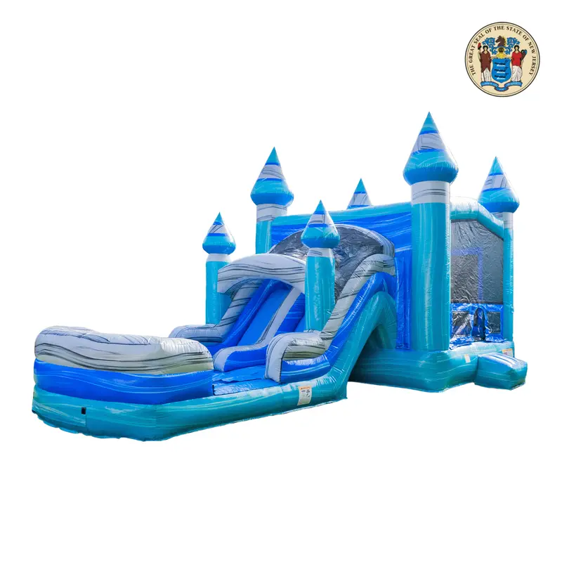 Ocean Blue Dual-Lane Inflatable Combo 1
