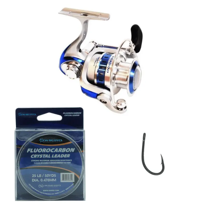 Ohero A+B+C Combo Spinning Reel Set – All-In-One Fishing Gear Bundle 1