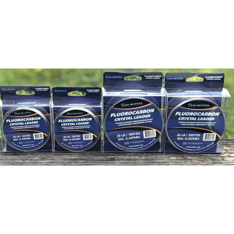 Ohero Fluorocarbon Crystal Leader – Multiple Length Options (25–200 Yards)
