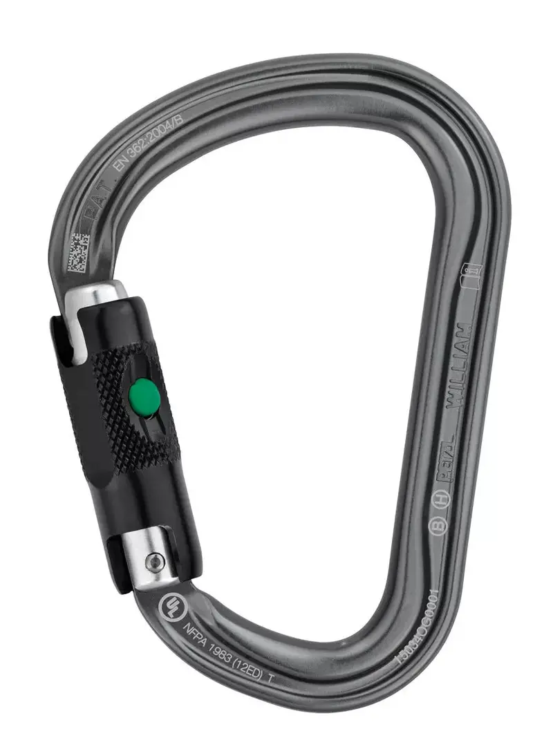 Petzl William Ball-Lock Carabiner – Heavy-Duty Industrial Grade Steel Clip 1
