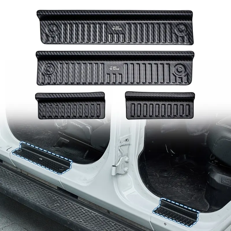 Premium Stainless Steel Door Sill Guards For Jeep Wrangler Jl 4-Door And Gladiator Jt 1