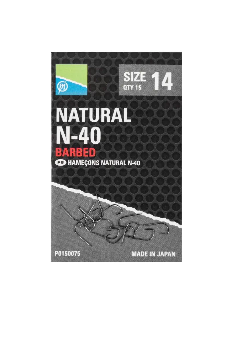 Preston Innovations Natural N-40 Hooks – Precision Barbless Design 1