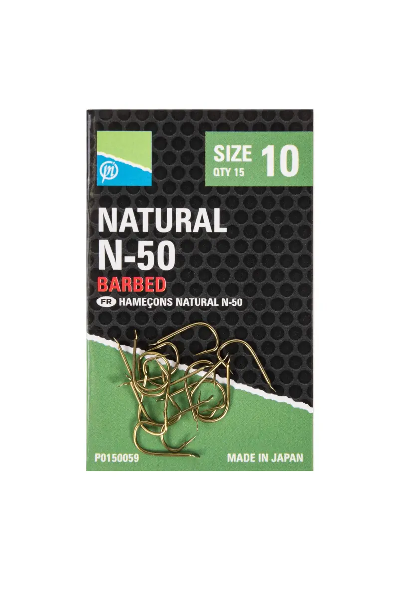 Preston Innovations Natural N-50 Hooks – Fine-Wire Specialist Patterns 1