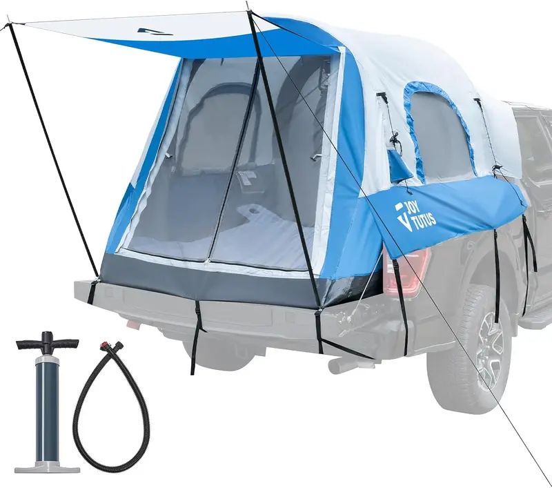 Quick-Deploy Inflatable Truck Bed Tent With Integrated Awning And Waterproof 2-Person Shelter 1