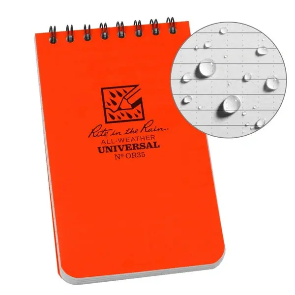 Rite In The Rain Polydura Waterproof Spiral Notebook – 3" X 5" 2