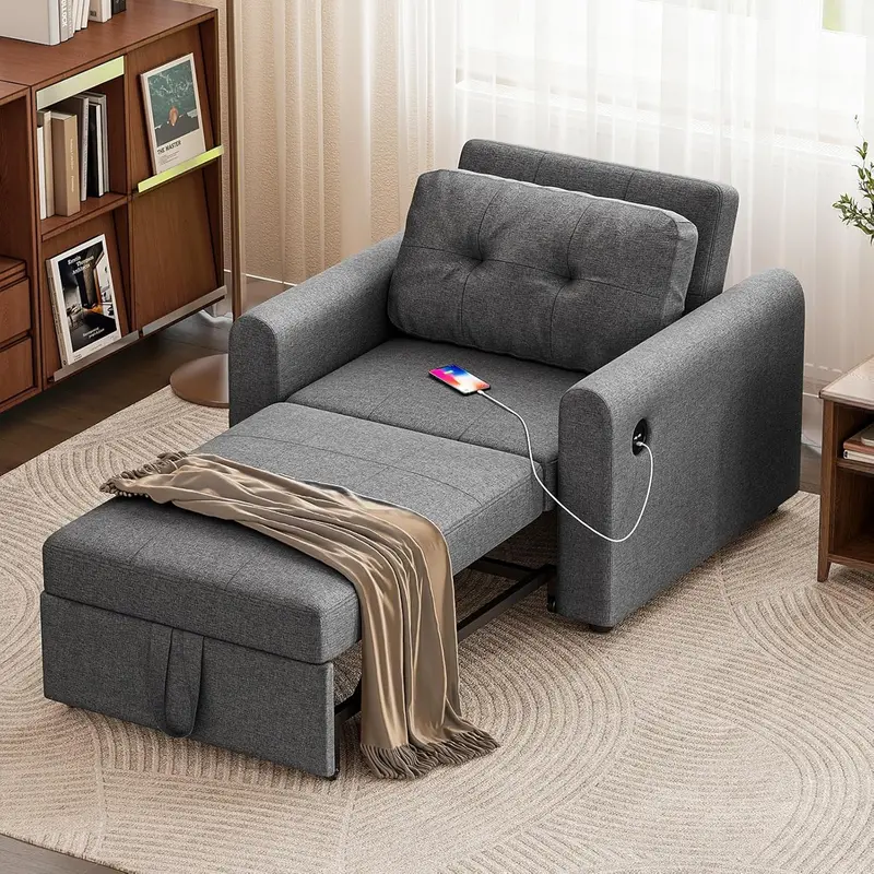 Single-Size 3-In-1 Convertible Sofa Bed – Space-Efficient Sleeper 1
