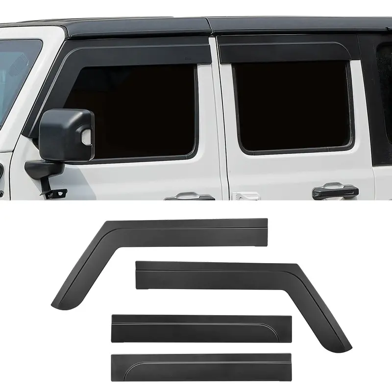Sleek Low-Profile Rain Guards For Jeep Wrangler Jlu And Gladiator Jt Side Windows 1