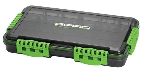 Spro Waterproof Tackle Box – Model 3700, Black/Green 1