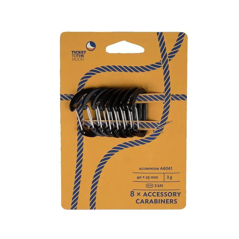 Ticket To The Moon 8-Pack Lightweight Aluminium Carabiners 1
