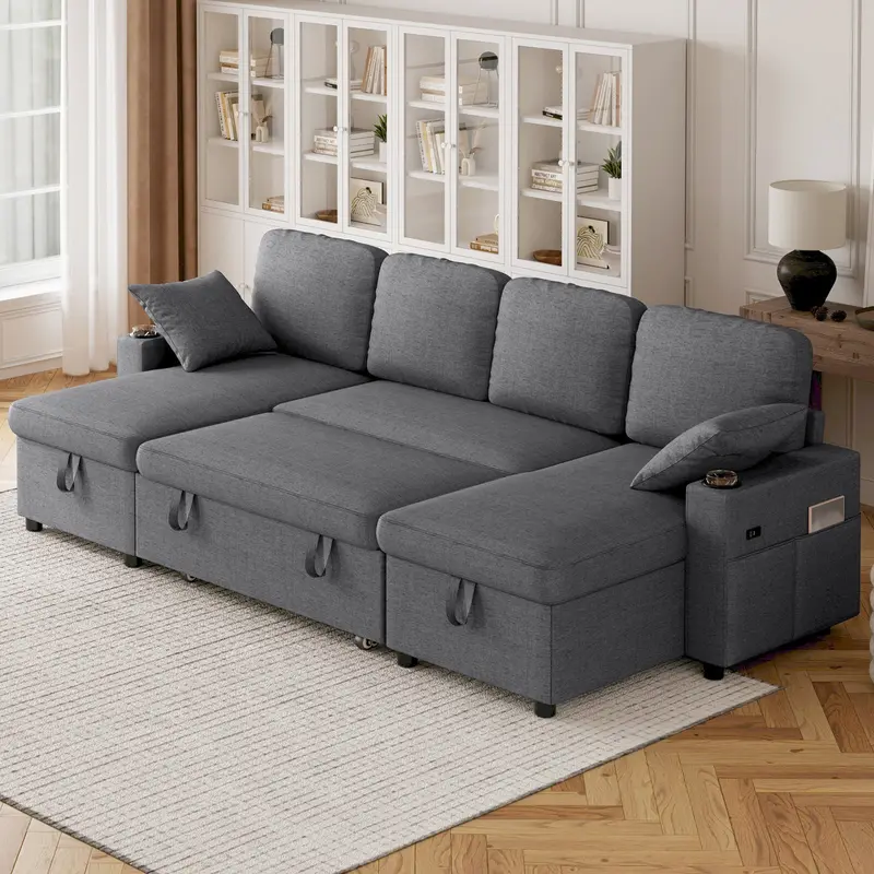 U-Shaped Modular Sofa Bed With Reclining Functionality 1