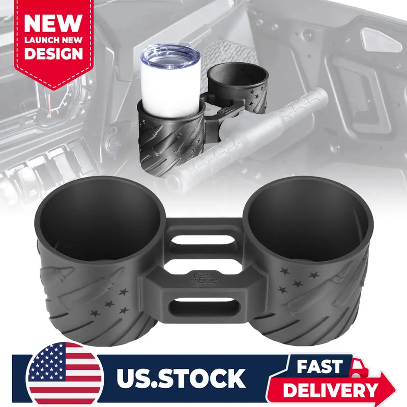 Universal Utv Grab Bar Cup Holder For Polaris Rzr, Can-Am Maverick & Yamaha Yxz 1