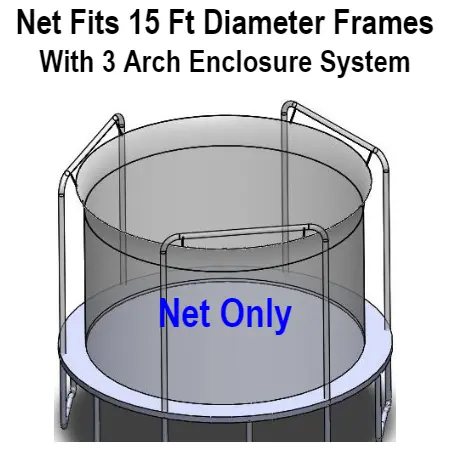 Upper Bounce Adjustable Strap Net For 15-Foot Frames (3 Arched Poles) 1