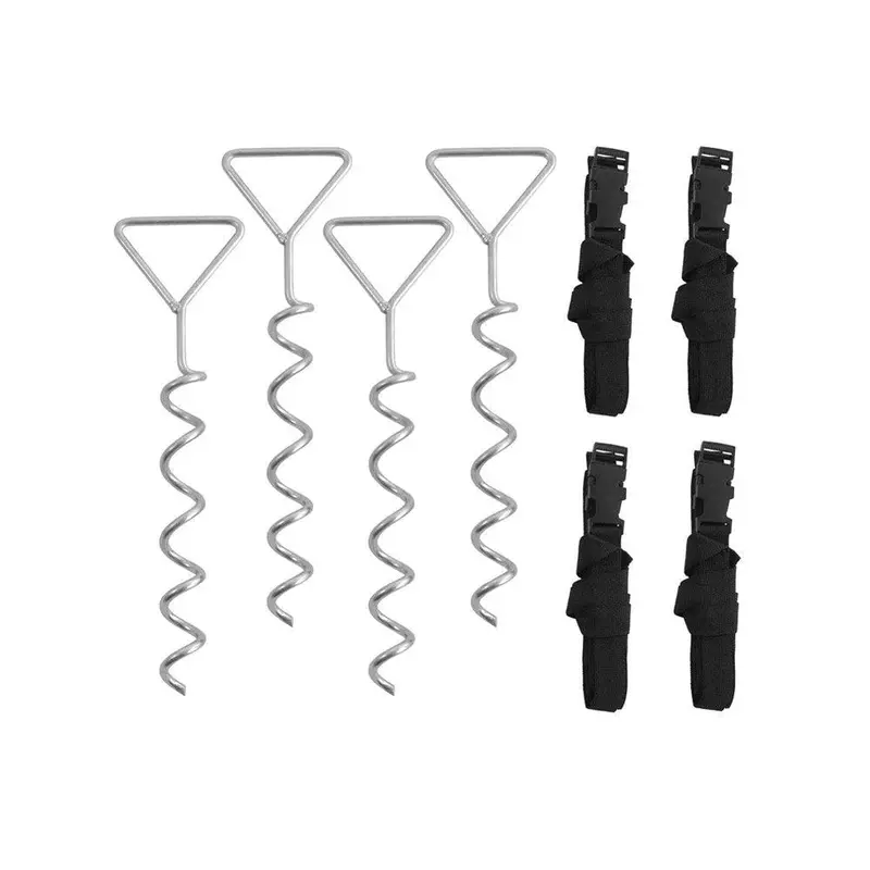 Upper Bounce Spiraled Ground Anchor Kit – 4-Pack Deep-Fastening Trampoline Stabilizers 1