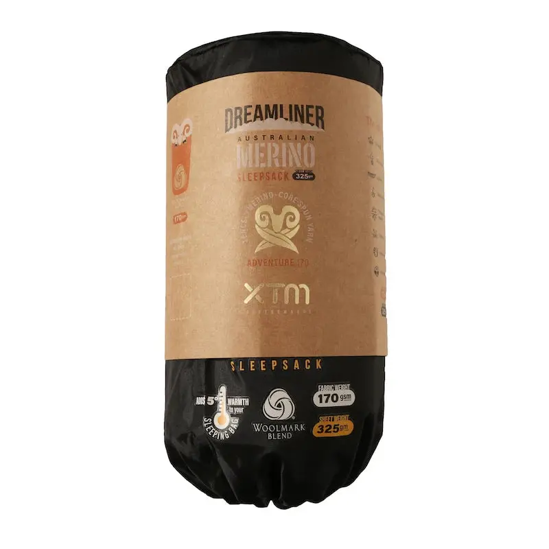 Xtm Dreamliner 170 Merino Wool Sleeping Bag Liner – Lightweight & Thermoregulating 1